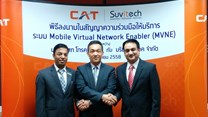 Officials of CAT, Suvitech and Elitecore announcing the MVNE launch