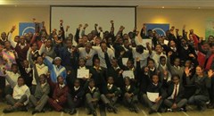 The group of schools after completing the Hour of Code Programme.