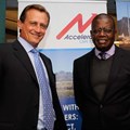 Gavin Tipper, chairman of Accelerate Cape Town, with Trevor Ncube, entrepreneur and publisher of Mail & Guardian South Africa