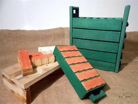 Finalist, briGado is a brick making kit made from 100% recycled plastic.