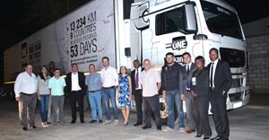 Matola Truck & Bus and MAN SA staff along with the One MAN kann team Riaan Manser and his co-driver Nduna Chari