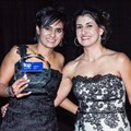 Mechelle Chetty, Unilever HR Vice President: Central Africa and Antoinette Irvine, HR Vice President: South and Southern Africa receive the Top Employers award at a gala event in Johannesburg.