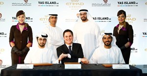 Front row, from left to right: Sultan Al Dhaheri, Acting Executive Director Tourism TCA Abu Dhabi, Peter Baumgartner, Chief Commercial Officer Etihad Airways, Mohamed Al Zaabi, Chief Executive Officer Miral Asset Management.
Back row, from left to right: H.E Hamad Al Shamsi, Vice Chairman Etihad Airways, H.E Mohamed Al Mubarak, Chairman TCA Abu Dhabi.