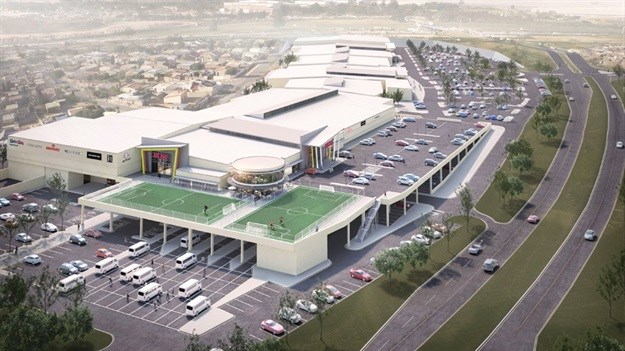 Artist's aerial impression of the planned Alex Mall