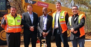 Liviero’s Johan van der Westhuizen, Martijn Groot, Moses Maponyane, Stuart Knight and Johan Bouwer at the sod-turning event for the Gauteng Growth and Development Agency’s new industrial development zone.