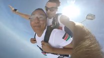 Kenyan minister skydives for tourism
