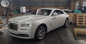 The Rolls-Royce Wraith at Bidvest Panalpina Logistics’ warehouse.