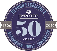 Pyrotec’s 50th anniversary logo