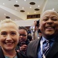 Nkosi with Hillary Clinton
