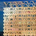 Skyscraper made out of wooden numbers