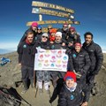 The Kilimanjaro Challenge 2014 team at the summit