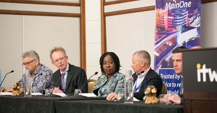 Left to right: Chris George, strategic negotiator, Google; Mike van den Bergh, CMO, PCCW Global; Funke Opeke, CEO, MainOne; Chris Wood, CEO, WIOCC and Willem Marais, group managing executive and CEO, Liquid Telecom SA, during the MainOne-hosted Africa Panel Session.