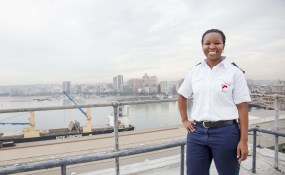 Photo: Philip Wilson - Pinky Zungu made history with her appointment as Transnet National Ports Authority’s first black female Deputy Harbor Master. Image sourced from .
