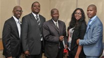 Left to right: Simphiwe Patric Pata of Tiya Pata Attorneys, Mackenzie Mukanzi of the Attorneys Development Fund, Mr Ganga of Q.T. Gcanga and Associates, Odwa Nyembezi and Zuko Tshutshane of Z. Tshutshune Attorneys. Pata, Ganga and Tshutshune are among four Mthatha attorney firms to receive sponsored technology and legal research tools from LexisNexis and its subsidiary, Korbitec.