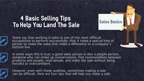 Four sales tips to help you