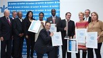 The 2015 Sanlam Awards for Excellence in Financial Journalism winners with Sanlam representatives