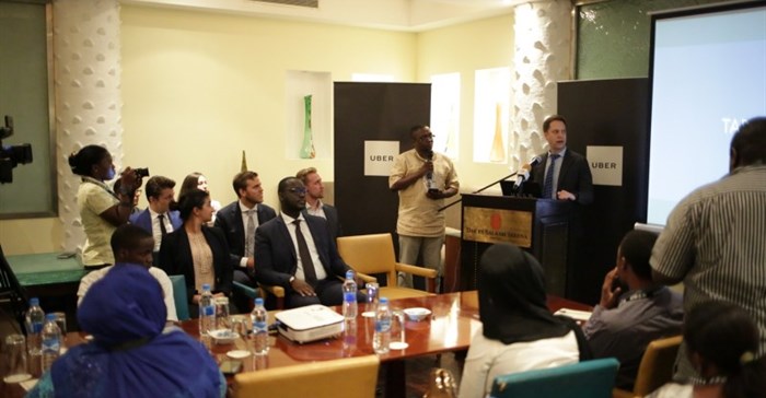 Alon Lits, general manager Uber Sub-Saharan Africa, speaking at the Dar es Salaam launch