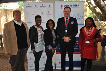 From left to right: Prof Alex Antonites (UP Chair for Entrepreneurship), Akhona Bashe (Research Institute of Innovation and Sustainability), Nokwazi Mzobe (Matoyana), Deon Herbst (Enterprises UP, CEO), Phumzile Nkosi (Enterprises UP, Executive Manager: Human Resources).