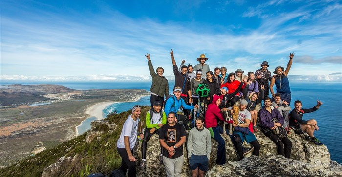 26 Volunteer trekkers and two dogs joined for a trek up Noordhoek Peak in the Table Mountain National Park in June 2016, part of the #TrekSouthAfrica project. - Photo: Rudolph De Girardier