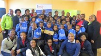 A joyful occasion - over 100 pairs of school shoes and socks were donated to the learners of Injonga Primary School.
