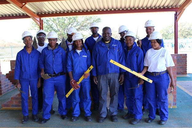 Delegates who participated in the first bricklaying training course held at the new Corobrik bricklaying training centre at its Lawley factory in Gauteng.