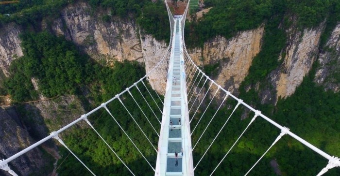 China opens record-breaking transparent bridge