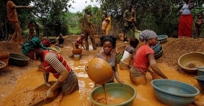 - Prospectors pan for gold at a gold mine on a cocoa farm near Bouafle, Ivory Coast in March. A gold rush in the Ivory Coast and Ghana threatens cocoa production in the two nations, which account for 60 percent of the world's supply of cocoa. Luc Gnago / Reuters