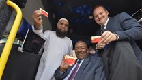 L to R: Gauteng MEC for Roads and Transport Ismail Vadi, Philip Taaibosch, president of SANTACO and Fred Baumhardt, CEO of Curve Group