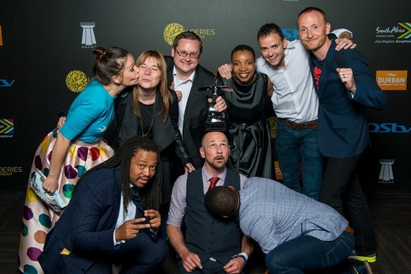 Ogilvy JHB with the Grand Prix for KFC's 'Everyman Meals' - Mariana O'Kelly is far left, Pete Case is far right.