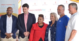 L-R: Executive Director of Economic Development Tourism and Agriculture, Anele Qaba; MMC of Economic Development Tourism and Agriculture, Cllr Andrew Whitfield; NMBT CEO, Mandlakazi Skefile, Owners of The Stampede and Lochhead and owner of The Blue Pearl, Maclean.