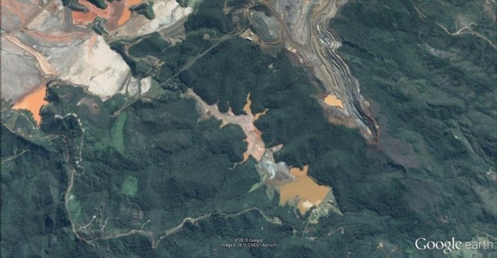 Samarco dam configuration via Google Earth