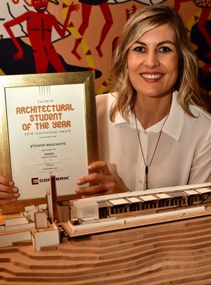 Yvonne Bruinette of Pretoria, regional winner of the Corobrik Architectural Student of the Year Awards