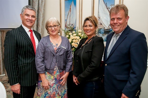 At the launch of the Physical Science School and Educator of 2017 Competition were Pieter Swart (NMMU Director of the Department of Marketing & Corporate Relations), Isabel van Gend (STEM Pipeline Progamme Manager), Michelle Ah Shene (SANRAL Southern Region Marketing and Communications Manager) and Dr Peter Manser (Alexander Road High School Principal).