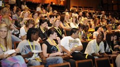 A scene from the most recent Design Indaba simulcast.