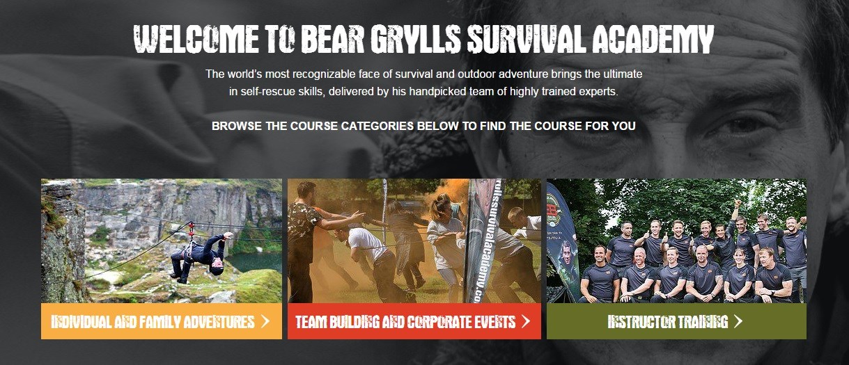 Bluegrass Digital delivers innovative website for Bear Grylls Survival Academy