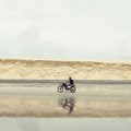Biking through the desert