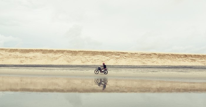 Biking through the desert
