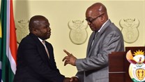 Known as the &quot;Weekend Special&quot;, Des van Rooyen held the post of finance minister for all of four days. He is seen here with President Jacob Zuma. Source: Municipal Focus