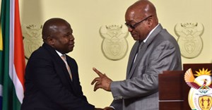 Known as the &quot;Weekend Special&quot;, Des van Rooyen held the post of finance minister for all of four days. He is seen here with President Jacob Zuma. Source: Municipal Focus