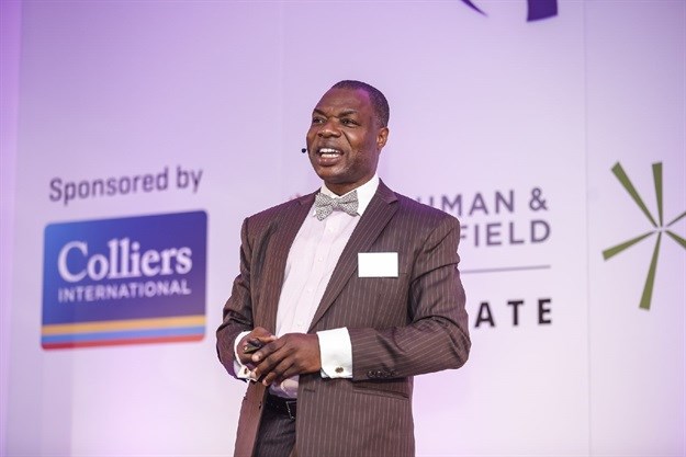 Bennet Kpentey, chief executive and managing consultant at<p>Ghanaian-based Sync Consult Management Consultants, speaking at the RICS Africa Summit in Sandton, Johannesburg.
