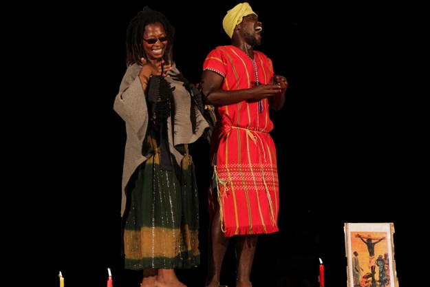 Nomakrestu Xakathugaga and Thando Mzembe in The Holy Plan B, pic by Sithemebele Junior