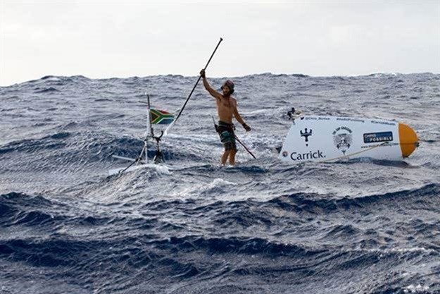 Chris Bertish finishes first solo, unsupported transatlantic SUP Crossing