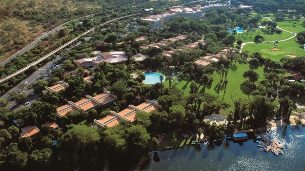 Aerial view of Cabanas Waterworld and The Sun City Hotel