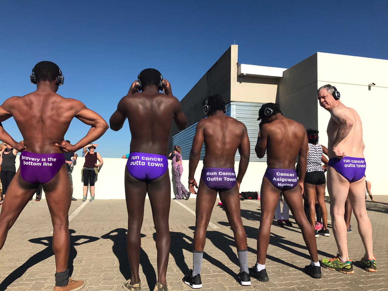Daredevils take male cancer fight to the streets in Speedos