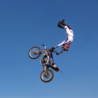 Look, Ma, no feet! FMX rider Dallan Goldman pulls a tsunami in mid-air. Dallan joins fellow riders Nick de Wit and Scotty Billett in a new freestyle motocross stunt show exclusive to the Rand Show 2017. Visit www.randshow.co.za for more details.