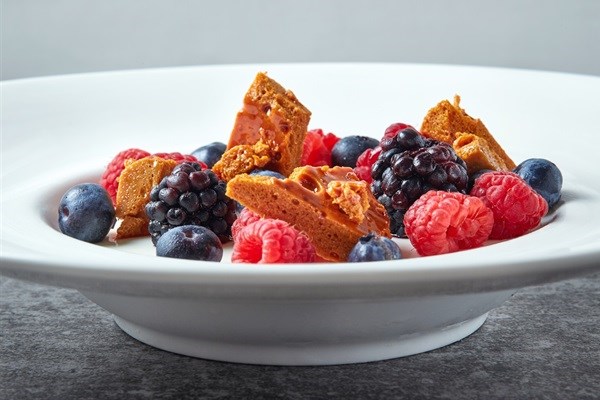 Berries and honeycomb.