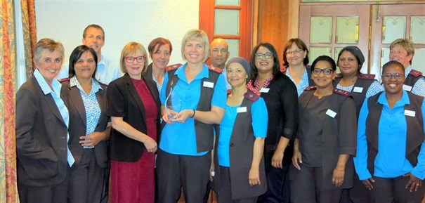 The management team of Mediclinic Cape Town poses with the Katrin Kleijnhans Quality Trophy.