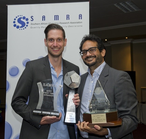 Last year's Samra award winners: Adhil Patel and Chris Davies