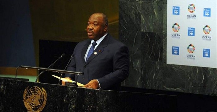 President of the Republic of Gabon Ali Bongo Ondimba, announces the creation of 20 marine protected areas during his speech at the headquarters of the United Nations