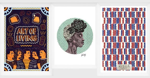 Prints by Moletsane, Nyoni and Kisua Africa.